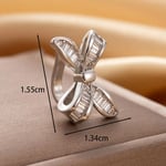 Silver color / 1 Piece Simple Series Bow Knot Copper Silver Color  Women's Hoop Earrings Picture3